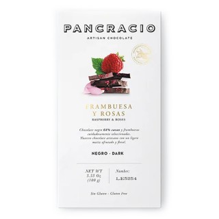 Pancracio Dark Chocolate Raspberry and Roses Tablet