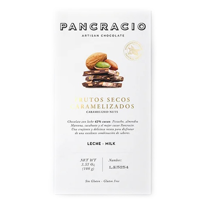 Pancracio Chocolate Tablet with Caramelized Nuts